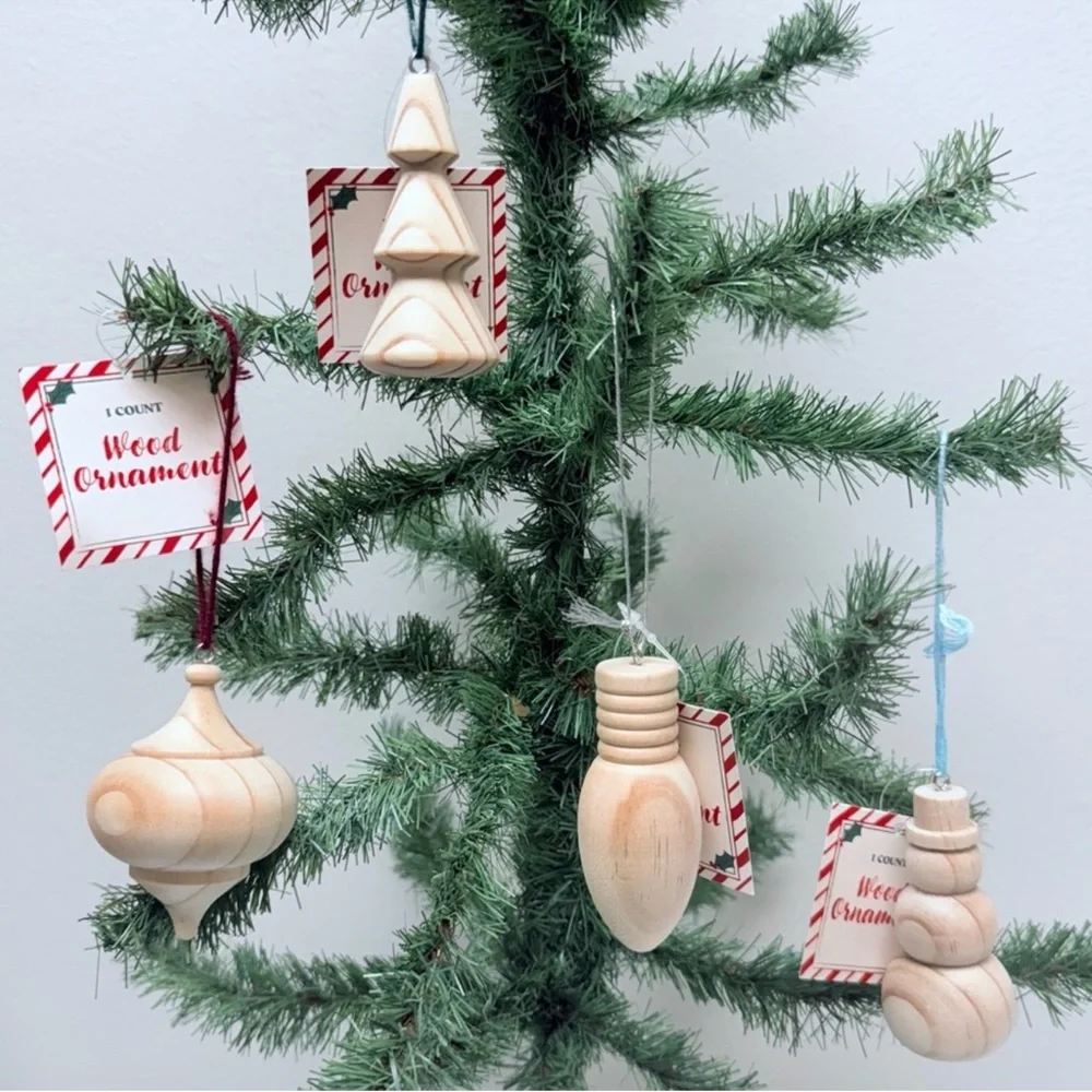 New! Set of 4 Wooden Ornaments from Target Bullseye Playground 2025